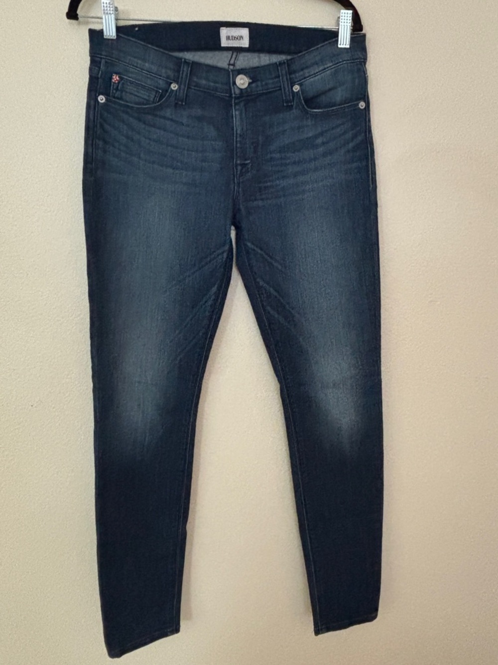 Hudson Krista Super Skinny Jeans Size 29 Dark Wash Stretch Denim Mid Rise